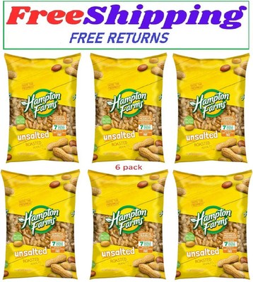 6-pack Hampton Farms Unsalted In-Shell Peanuts (5 lbs.)