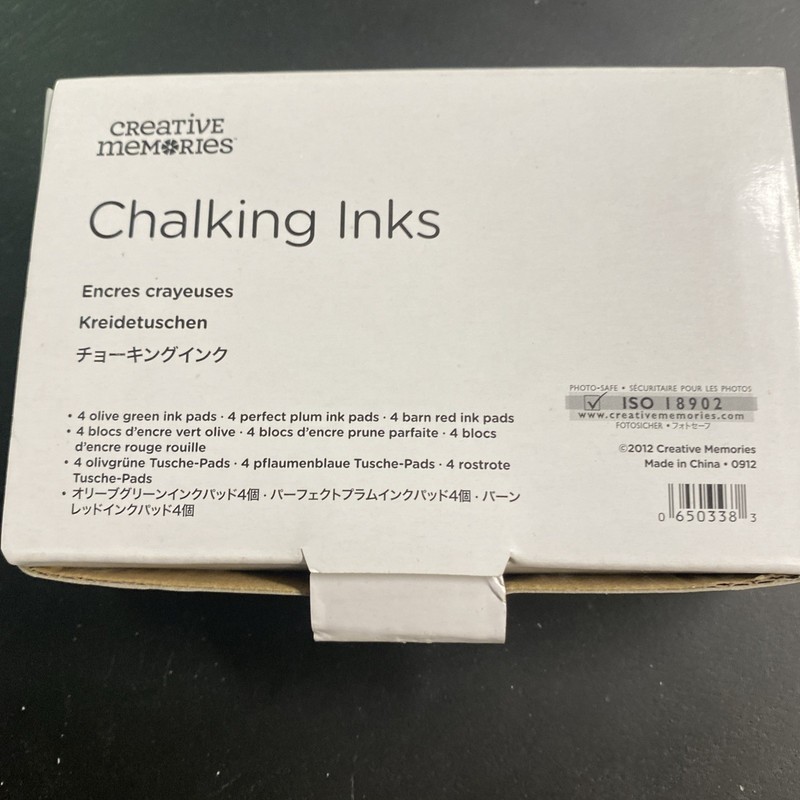 NIB Lot 4 Sets Creative Memories Chalking Inks Olive Green, Plum, Barn Red