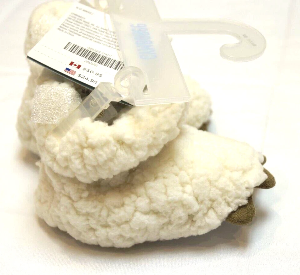 NUEVO CON ETIQUETAS's Gymboree Invierno Oso Cachorro con Garras Cuna Zapatos Marfil Imitación Piel Botines Foto 3 de 4