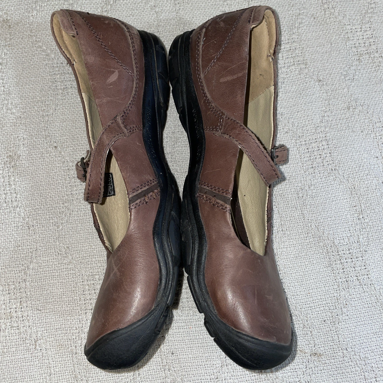 Keen donna Mary Jane casual taglia 8 M pelle marrone spiaggia crociera isola