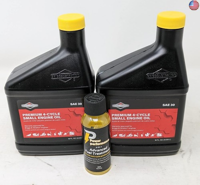 #ad Briggs and Stratton Pack of 2 100005 SAE 30 Engine Oil 18oz Bottle and Fuel $51.60