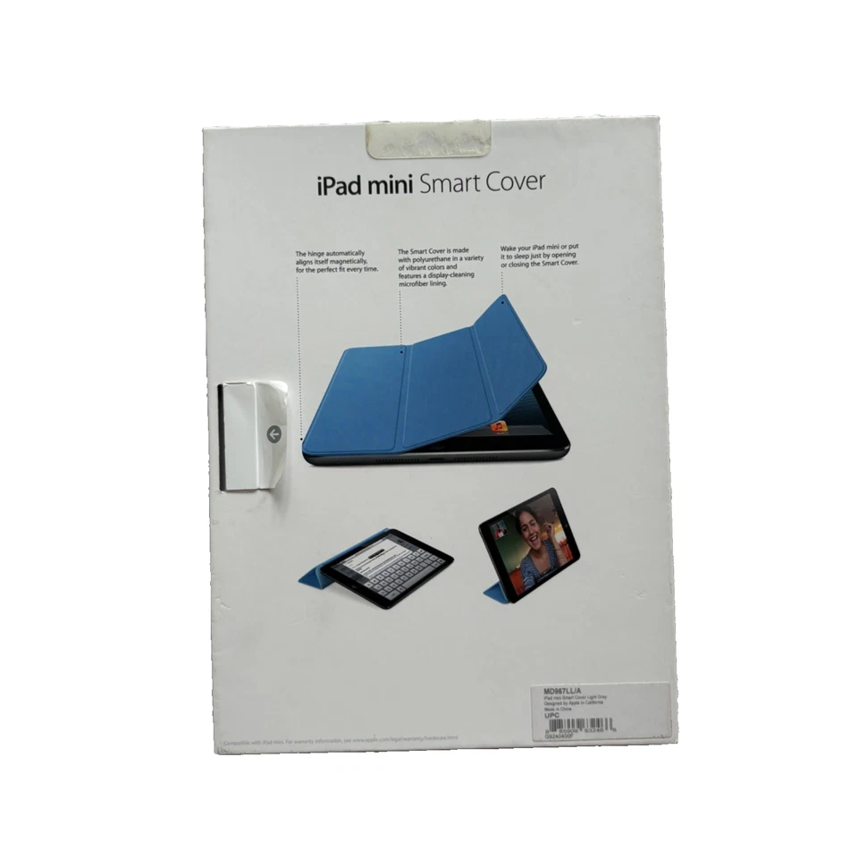 Apple iPad mini Smart Cover Light Gray MD967LL/A –Magnetic Stand Case New In Box - Image 2 of 4