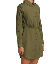 Veronica Beard Dress Women's 4 Olive Green Rae Poplin Mini Button Down Preppy