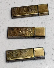 Set of 3 Vintage Eversharp Red Top Square Leads Brass Cases USA Wahl Co. 1930s