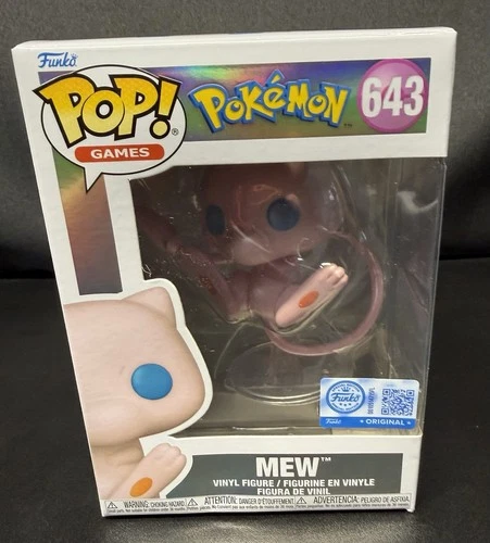 Pearlescent Mew Funko Pop 643 Pokemon Center Ex. + Protector Box Bottom Damage