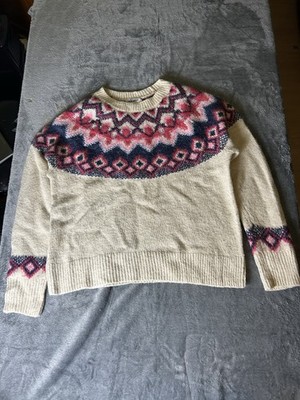 Old Navy Pullover Creme Fair Isle Strickpullover Muster Gr. S