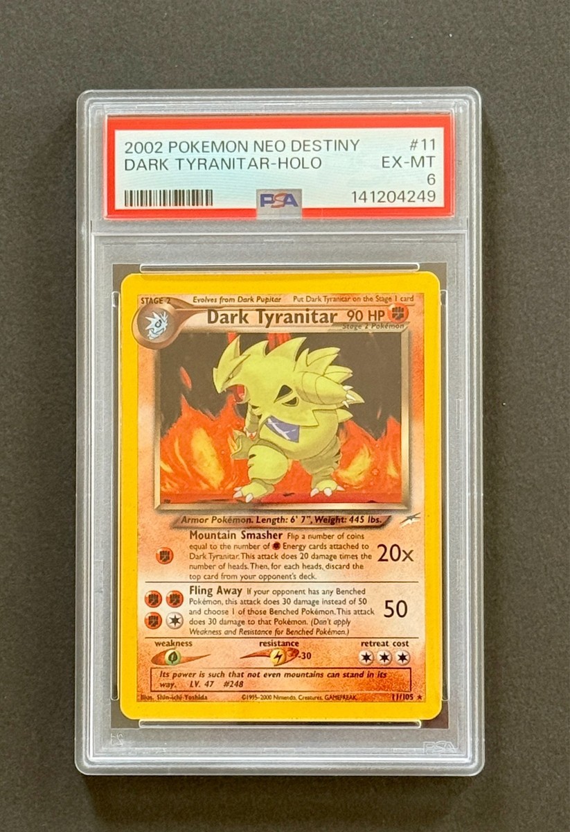dark tyranitar pokemon card Holographic Credit Skin Fighting Rarity Dark Tyranitar - 011/020 -