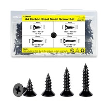 600 pcs Black Wood Screws M3 Self Tapping Screws Small Wood Screw Set Suitable