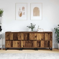 Sideboard Aus Massivem Altholz 3-Teilig 60X35X70 Cm Landhausstil