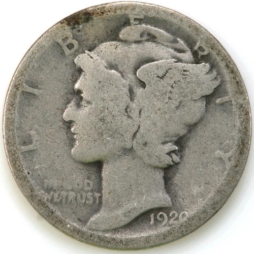 1920 (P) About Good Mercury Dime 90% Silver D28