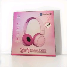 Wireless Wired Kid Safe Bluetooth Headphones 2in1 Pink-BASSJAXX, SEE PICS INFO