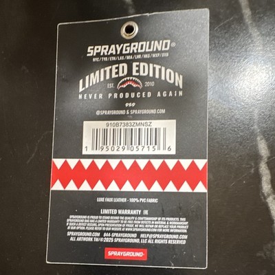 Tag For A Sprayground Backpack Limited Edition