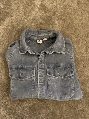 Roxy Kick Back Corduroy Shacket Women s Small Phantom Gray Button Up Pockets