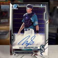 Matt Scheffler AUTO 2021 Bowman 1st Chrome Mariners Top Prospect RC ⭐️ MINT