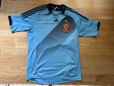 Mens M Spain Soccer Jersey World Cup Campeones Blue Star Adidas ClimaCool