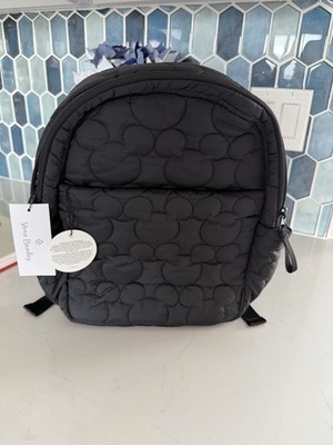 Disney Vera Bradley Mickey Head Quilted Design Backpack Featherweight Black