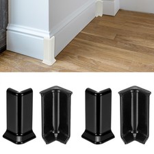 3.23 Inch 2 Inside  2 Outside Self Adhesive Baseboard Corner Blocks Black 