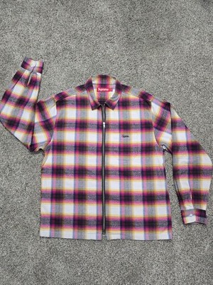 ☆ Supreme ☆ Zip-Up Shadow Plaid Flannel Shirt (Size M) EUC 