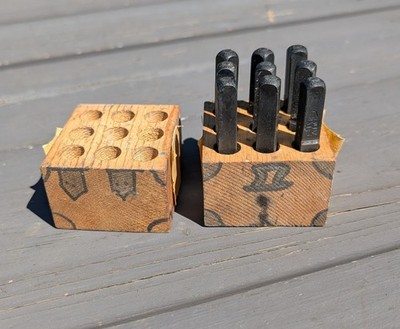 Antique GRUV GRIP Machinist Steel Letter Punches 3/32 inches Number 0 To 8