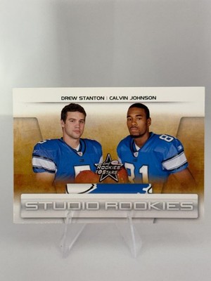 2007 Rookies & Stars Studio Rookies #SR-41 Drew Stanton Calvin Johnson RC Lions