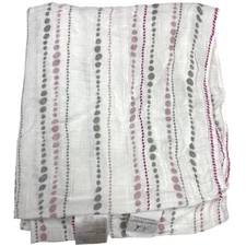 Aden + Anais Bamboo Pink Gray White Tranquility Beads Swaddle Blanket & Girl