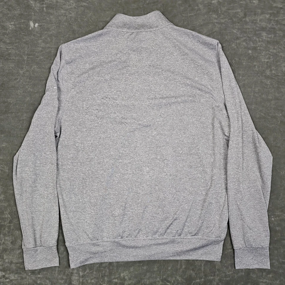 Pullover de golf Stitch para hombre gris medio jaspeado cuarto cremallera rendimiento cuello falso Foto 4 de 4