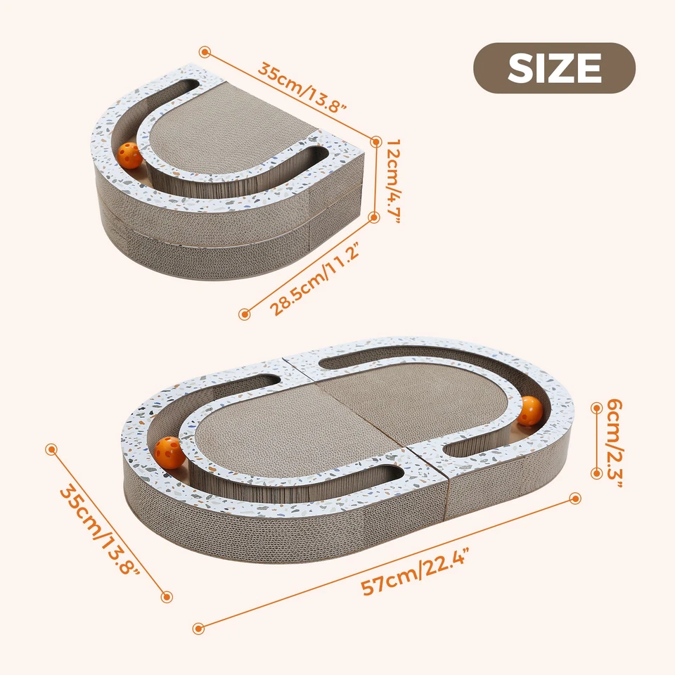 PAWZ Road Cat Scratching Pad Scratcher Board with Interactive Balls Cat Bed Toys - Image 3 of 4