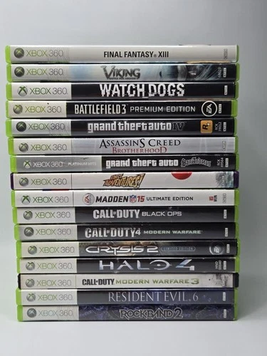Xbox 360 Game Lot 16 GTA IV San Andreas COD Black Ops Halo 4 Rock Band 2 + More