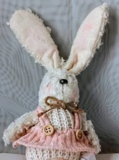 NWT.   Transpac 9" Soft and Cuddly Hanging Bunny. #T. SD#3