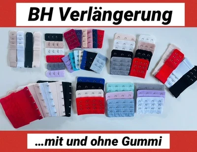 SANDRII`S WAREN BH Verlängerung Erweiterung 1er 2er 3er 4er Haken Verschluss mit oder ohne Gummi