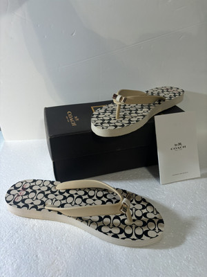 Coach Size 10 M Amel Rubber Milk Milk Black Footwear Woman s