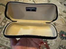 Vintage Chanel Sunglasses Eyeglasses Hard Case Made In Italy Black