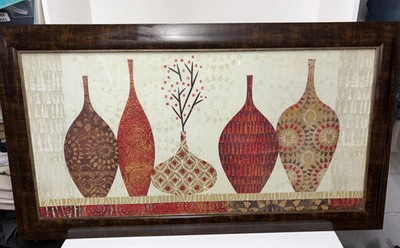 Framed Print Featuring 5 Vases