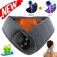 Cordless Neck and Shoulder Heating Pad Vibration Massage Heated Wrap Pain Relief