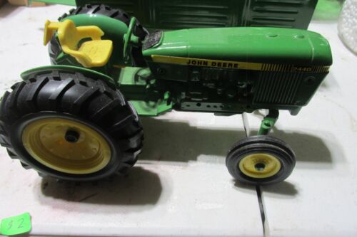 vintage toy farm tractor & wagon tin-John Deere 2440 & wagon 8" long Ertl - Picture 2 of 3