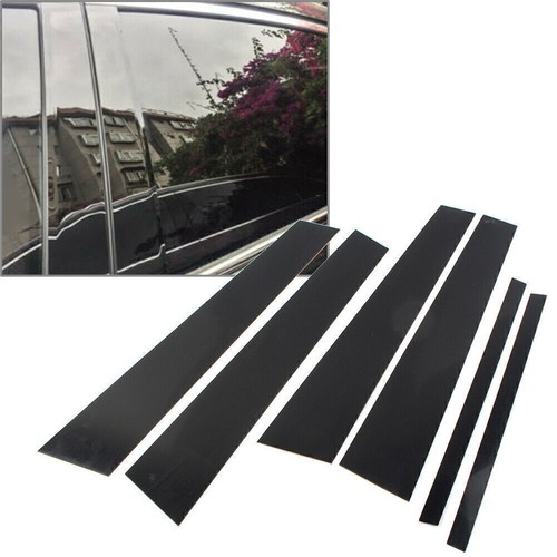 Glossy Black Pillar Post Trim Covers – 6-Piece Set For Honda Accord 4-Door 2013-2017 – 304 Trims