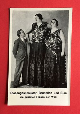 AK NEHEIM bei Arnsberg um 1930 Typen Riesengeschwister Brunhilde Else ( 51251