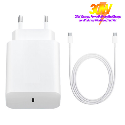 Handy Smartphone Tablet NotebookUSB C Schnellladegerät 30W Netzteil Ladekabel 2M