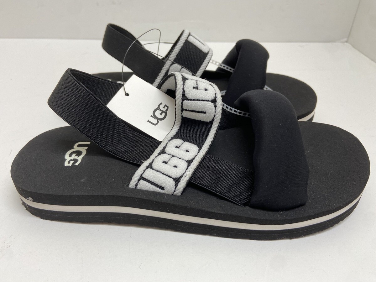 UGG Kids Zuma Sling Sandal Kids Unisex Size 2 Black White New | eBay
