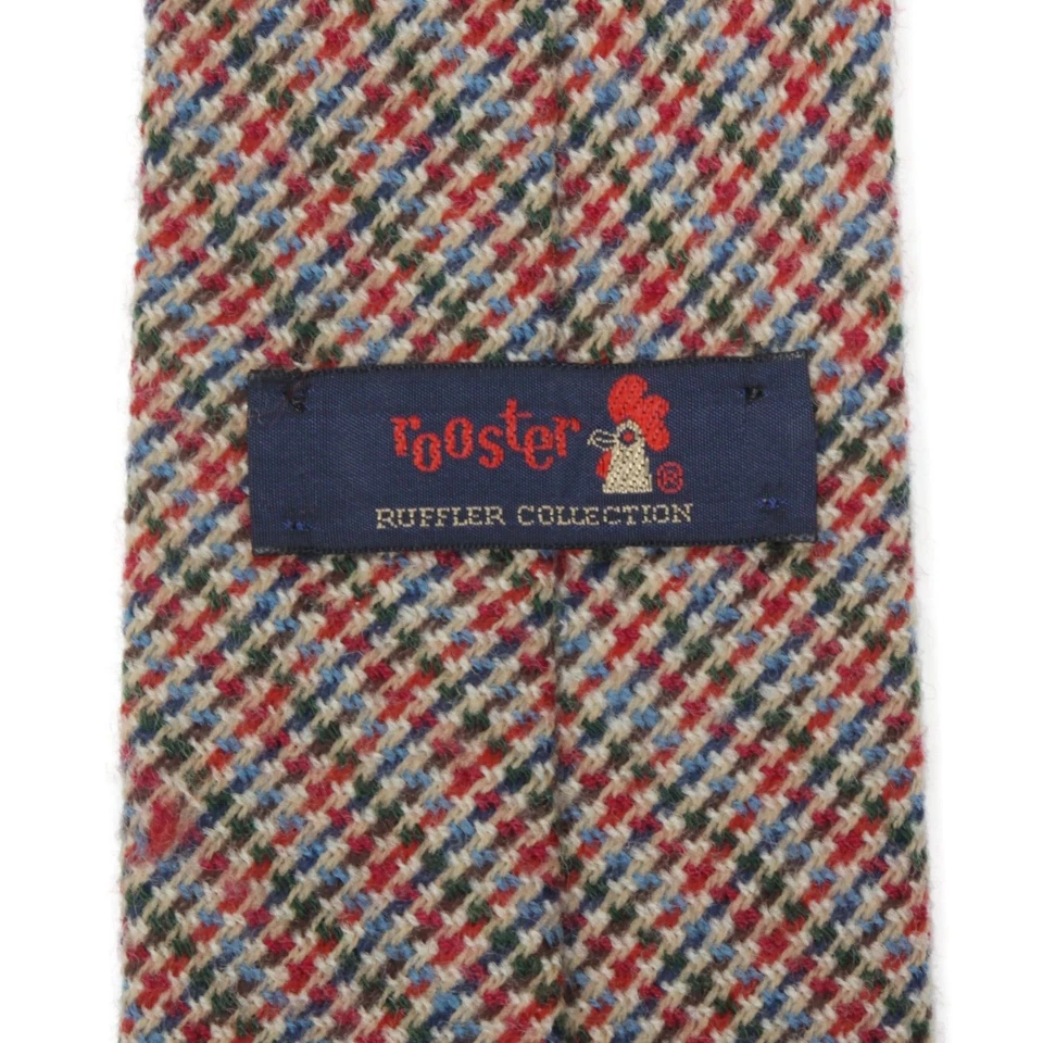 Corbata de cuello de lana para hombre Rooster vintage años 60 rojo azul tostado tweed loco para hombre retro Foto 2 de 3