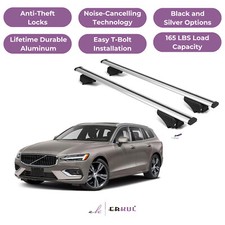 Erkul Roof Rack Cross Bars For Volvo V60 2019-2026 With Flush Rails - Silver