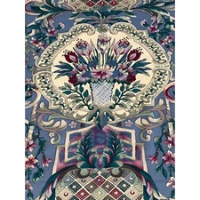 Vtg Margin Designs Upholstery Fabric Floral Vibrant Purple Lavender Chintz BTY