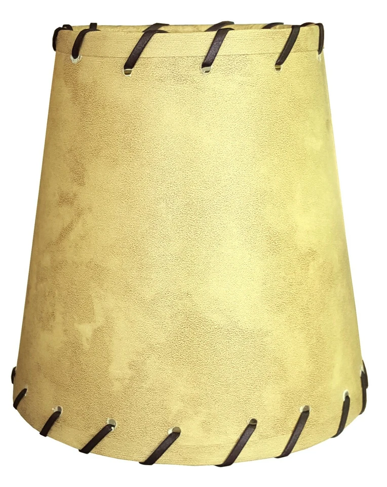 Clip en tonos traseros duros bronceados con borde de cuerda de cuero 4" x 6" x 6" Foto 2 de 4