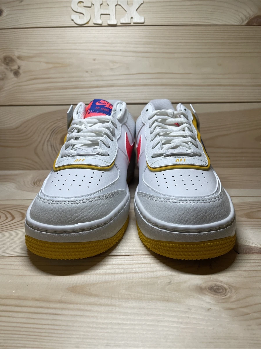 Nike Women s Air Force 1 Shadow Crimson White Size 9.5 CI0919 105 No Lid