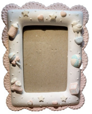 Russ Berrie And Co. Baby Picture Frame 3.5x5 in item no. 15884 pink blue pastel