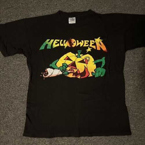 Vintage 90s Helloween Tour T-Shirt The Time of The Oath 1996 Size Large - Afbeelding 1 van 5