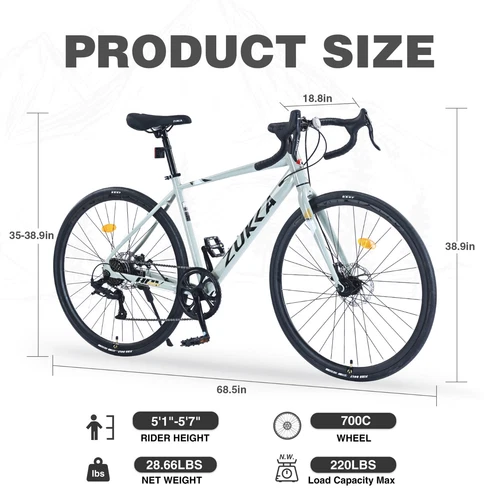 700c Road Bike 7 Speed, Aluminum Frame Bike, City Commuter Bicycle,Green - Picture 7 of 10