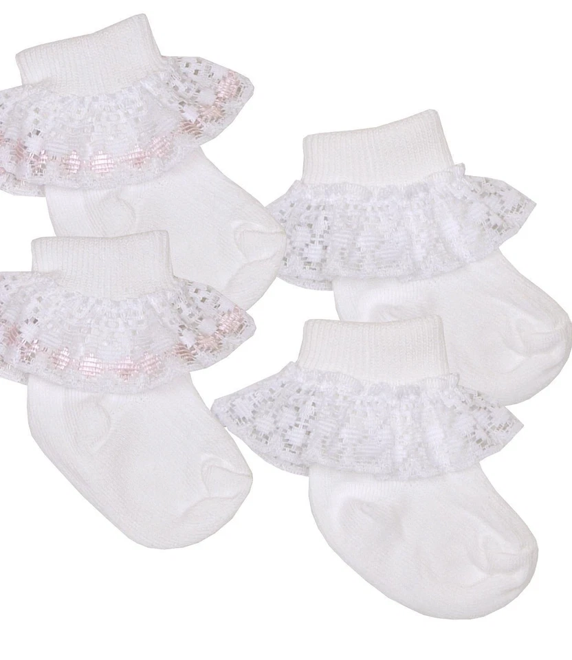 BabyPrem Baby Girls Frilly Lacy Ankle Socks for Premature Early Tiny Babies