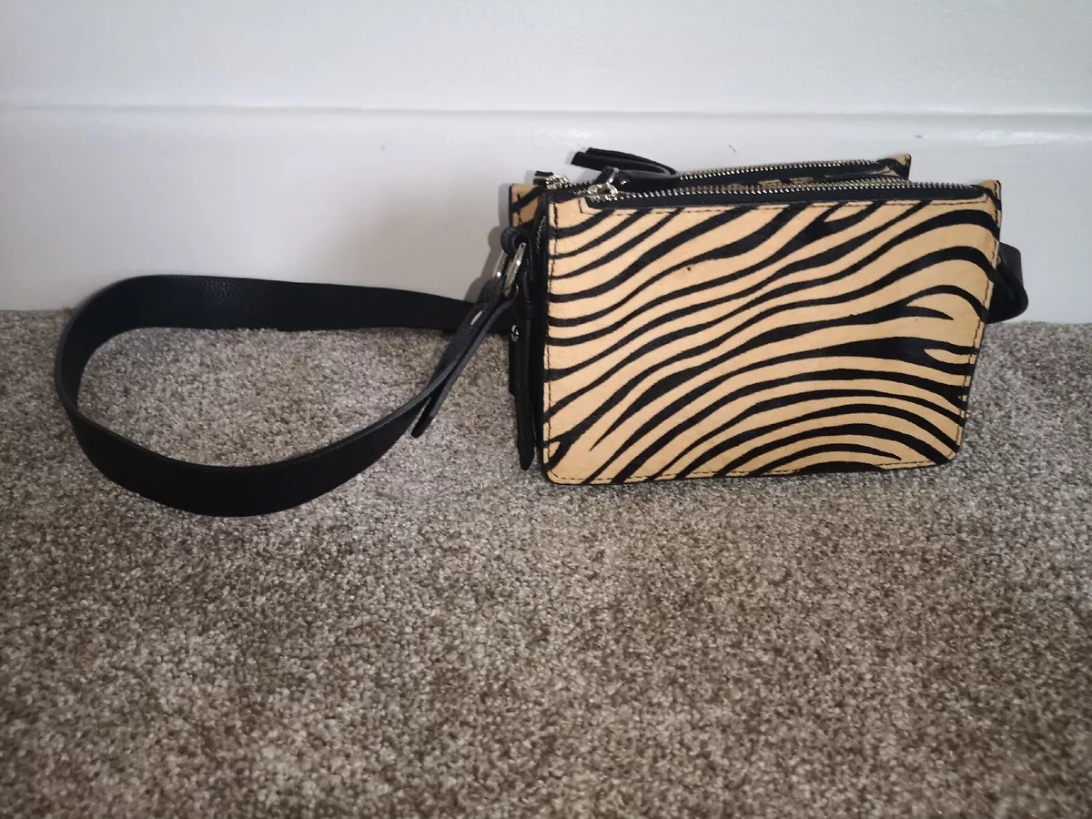Stunning mint velvet animal print pony Hair handbag Bag shoulder small leather