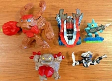 Lot of 5 Activision Figurines, Sky Landers, Gill Grunt, Hot Streak SuperChargers